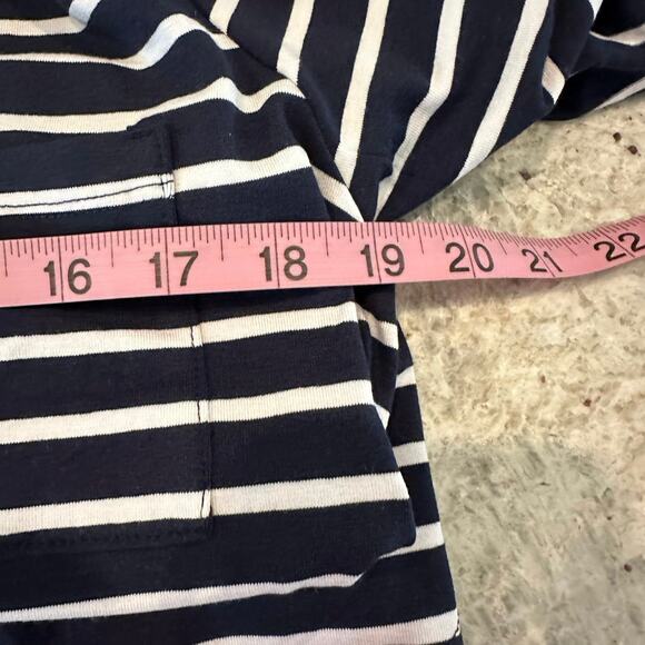 Revolve LA Made Womens Large Button Up Top Blue Stripe Nautical Cruise Wear NWT - Picture 6 of 8